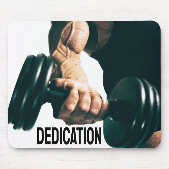 Dedication Motivierend Workout Muskeln Mousepad (Vorne)