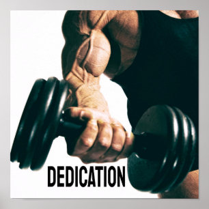 Dedication Motivierend Workout Muskeln Poster