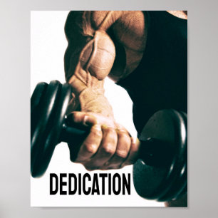 Dedication Motivierend Workout Muskeln Poster