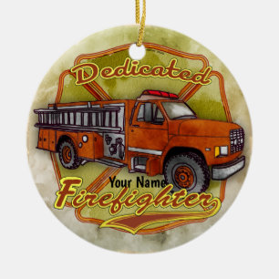Dedizierter Feuerwehrmann Keramik Ornament