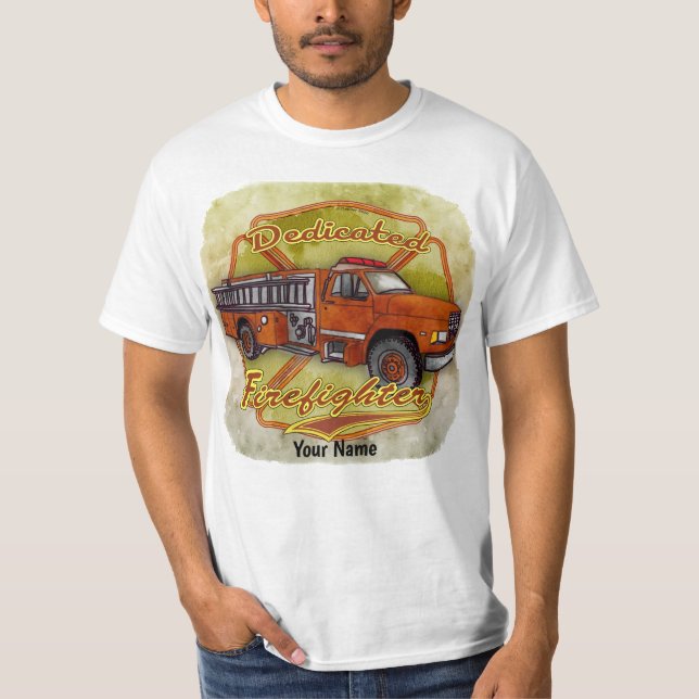 Dedizierter Feuerwehrmann  T-Shirt (Vorderseite)