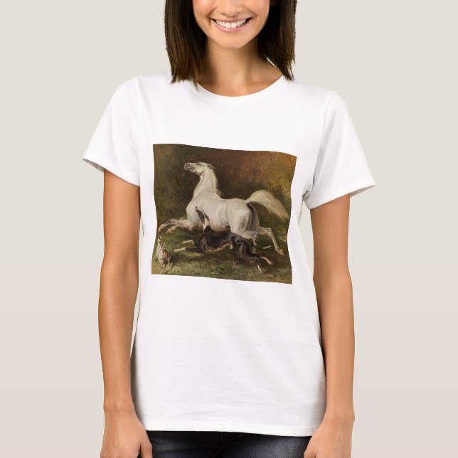 Dedreux "galoppierendes Pferd und Windhund " T-Shirt (Vorderseite)