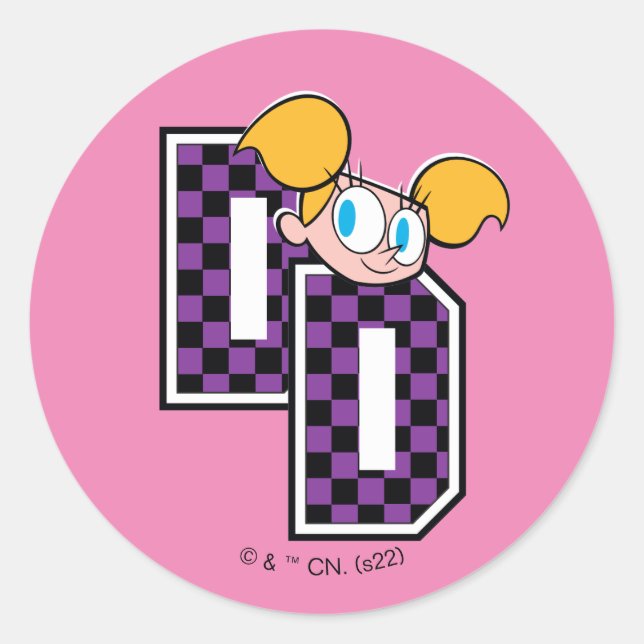 Dee Dee Athletic Letters Graphic Runder Aufkleber (Vorderseite)