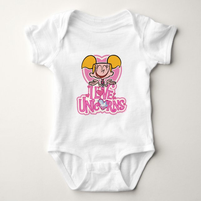 Dee Dee - I Liebe Unicorns Baby Strampler (Vorderseite)