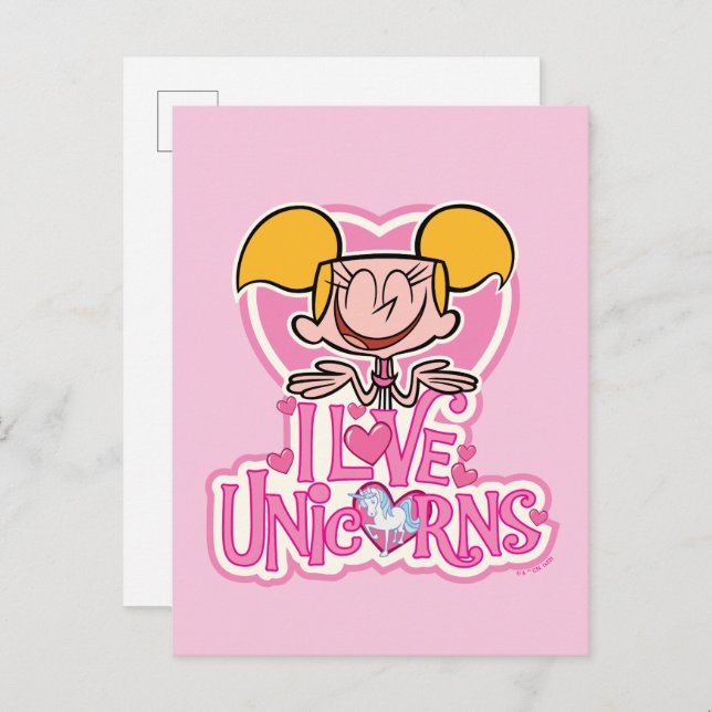 Dee Dee - I Liebe Unicorns Postkarte (Vorne/Hinten)