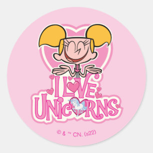 Dee Dee - I Liebe Unicorns Runder Aufkleber