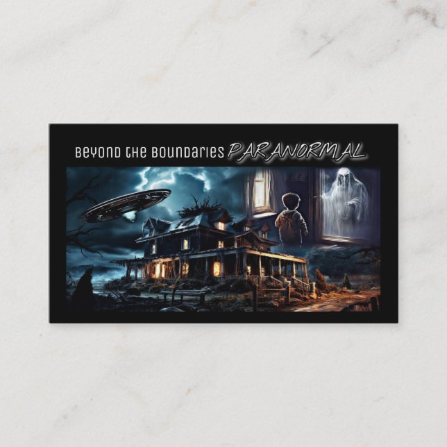Dee Paranormal Horizontal Business Card mit Foto Visitenkarte (Vorderseite)