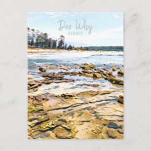 Dee Why Sydney Northern Beaches Retroreise Postkarte