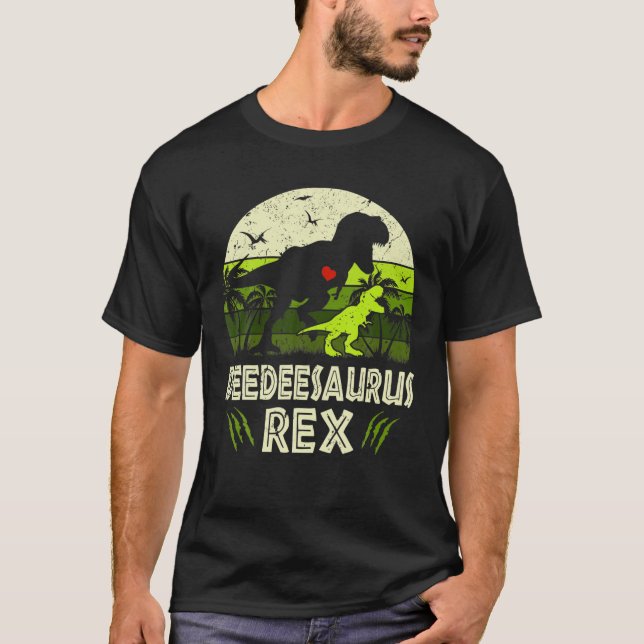 Deedeesaurus T Rex Dinosaur Deedee Saurus Familie  T-Shirt (Vorderseite)