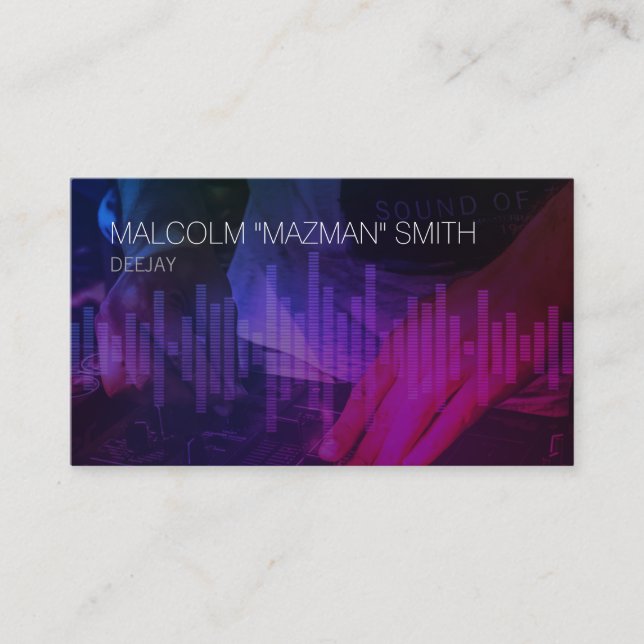 Deejay Disk Jockey DJ Sound Wave Mixer Visitenkarte (Vorderseite)