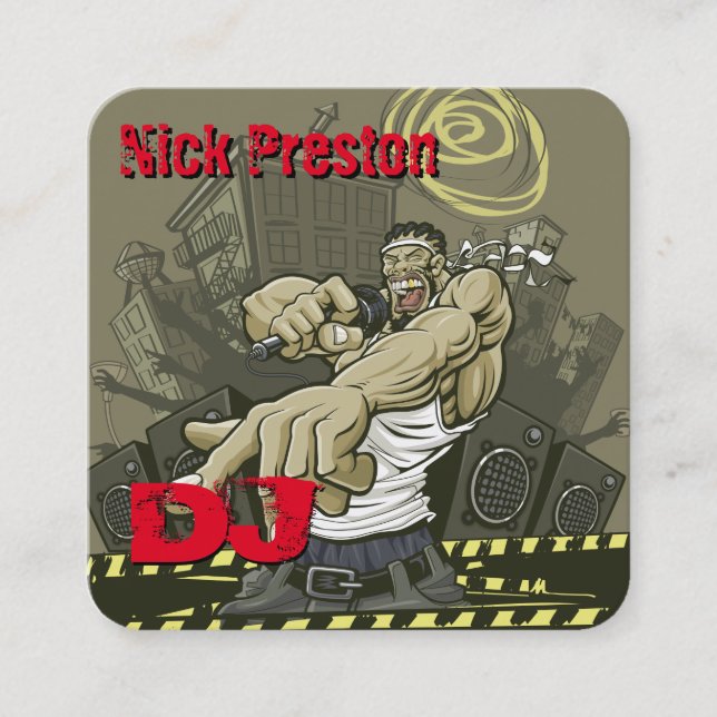 DeeJay | DJ Mix Funky Beats Quadratische Visitenkarte (Vorderseite)