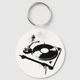 Deejay DJ Turntable Keychain   House Music Gifts Schlüsselanhänger