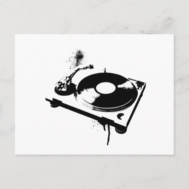 Deejay DJ Turntable Post Card | Hausmusikgeschenke Postkarte (Vorderseite)