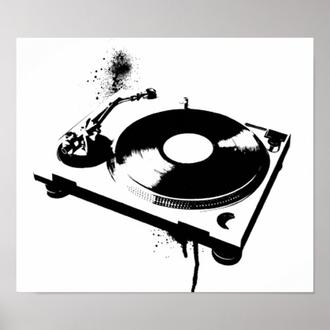 Deejay DJ Turntable Poster | Hausmusikgeschenke (Vorne)