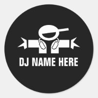 Deejay Namensaufkleber für Musik DJ Disk Jockey