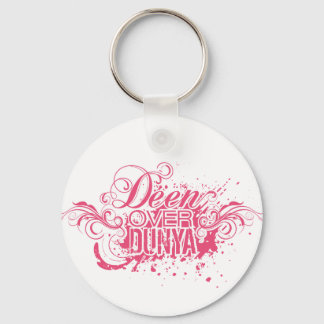 'DEEN OVER DUNYA' rosa Bekleidung Schlüsselanhänger