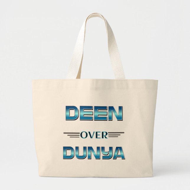 Deen Over Dunya Shirt. Jumbo Stoffbeutel (Vorne)