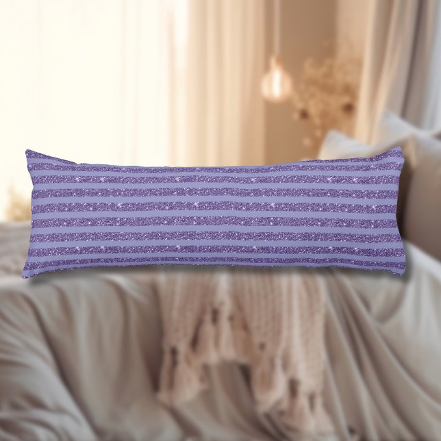 Deep Amethyst Glitter Style Horizontal Stripes  Seitenschläferkissen (Von Creator hochgeladen)