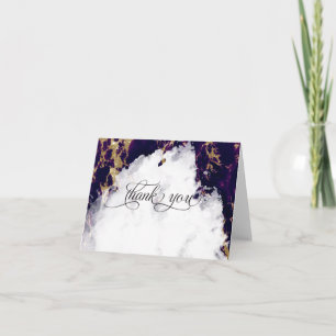 Deep Amethyst Watercolor Geode BarefootBride™ Dankeskarte