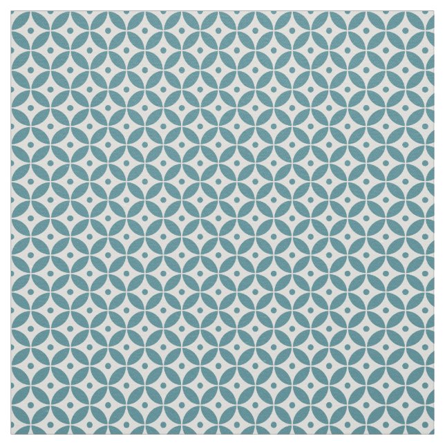 Deep Aqua and White Geometric Muster Shippo Stoff (Muster)