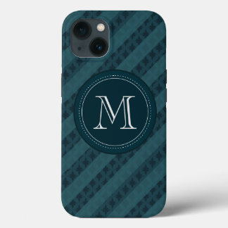 Deep Aqua Navy Blue Custom Monogram iPhone 6 Fall Hülle