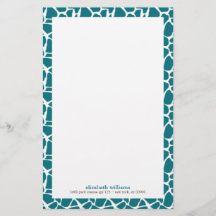 Deep Aquamarin Giraffe Muster Briefpapier