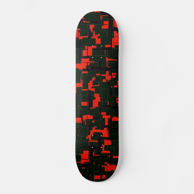 Deep Army Green Black Abstrakt Skateboard (Vorderseite)