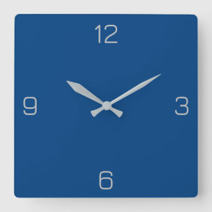 Deep Azure Blue 004080 Color - Option Name hinzufü Quadratische Wanduhr