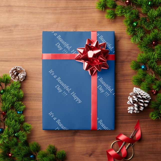 Deep Azure Blue 004080 - Custom Message or Blank Geschenkpapier (Feiertagsgeschenk)
