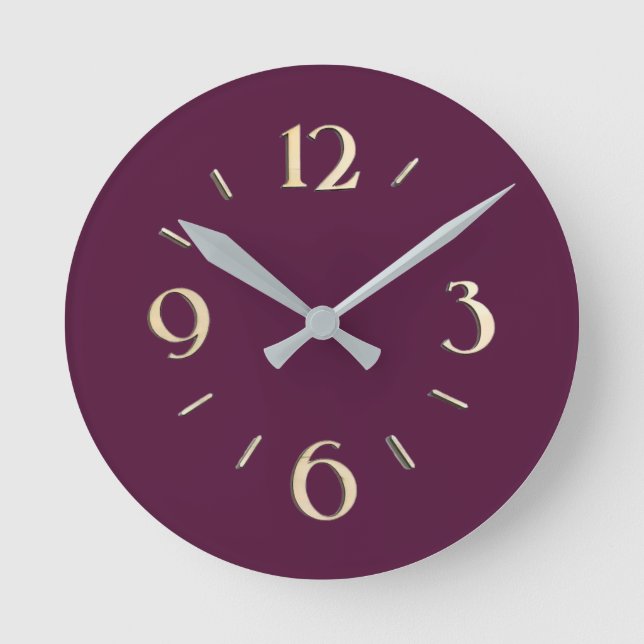 Deep Berry Wall Clock Runde Wanduhr (Vorderseite)