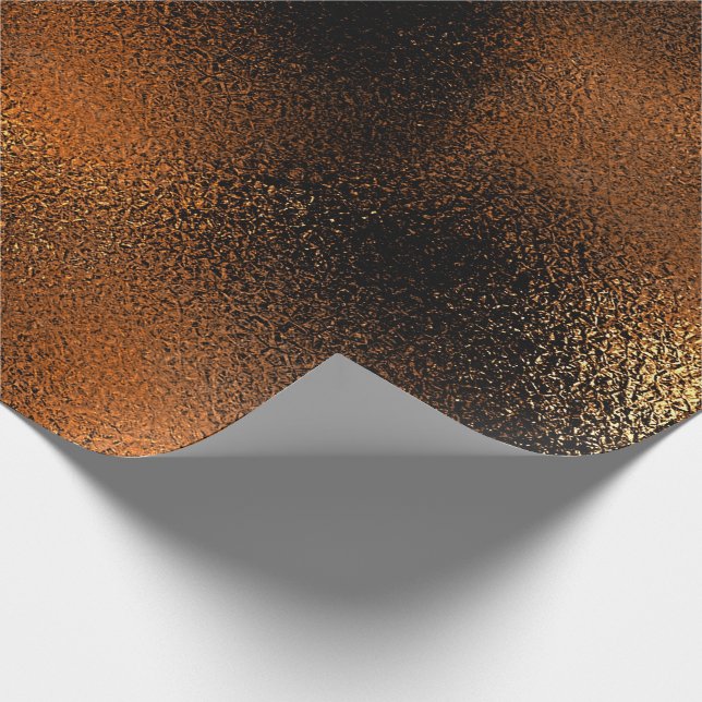 Deep Black Gold Glass Ice Glam Geschenkpapier (Ecke)