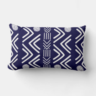 Deep Blue African Throw Pillow Lendenkissen