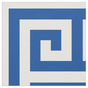 Deep Blue Alternatives griechisches Schlüsselquadr Stoff