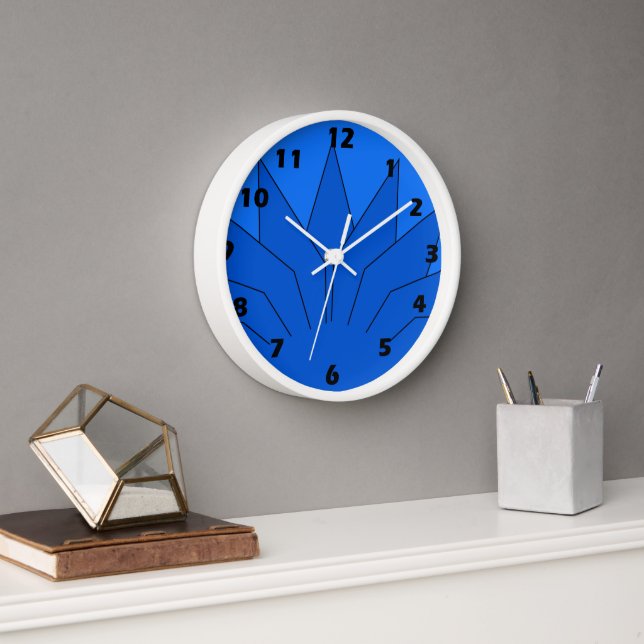 Deep Blue Art Deco Design Uhr (Büro)
