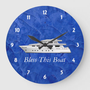 Deep Blue Bless This Boat Wallclock Große Wanduhr