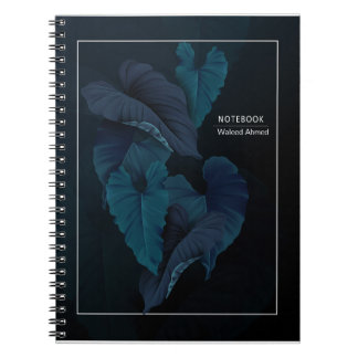 Deep Blue Botanical Dreams Spiral Notebook Notizblock