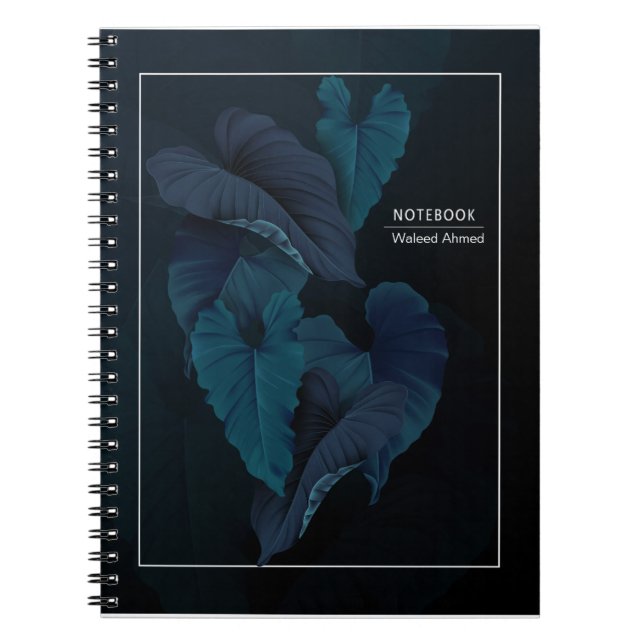 Deep Blue Botanical Dreams Spiral Notebook Notizblock (Vorderseite)