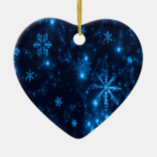 Deep Blue Bright Schneeflocken Keramik Herzlich Wi Keramik Ornament