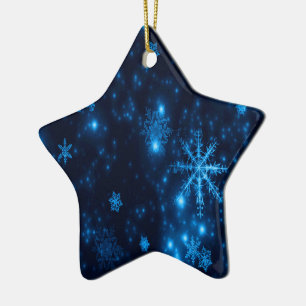 Deep Blue Bright Schneeflocken Keramik Star Orname Keramikornament