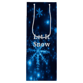 Deep Blue & Bright Schneeflocken lassen es Schnee  Geschenktüte Für Weinflaschen