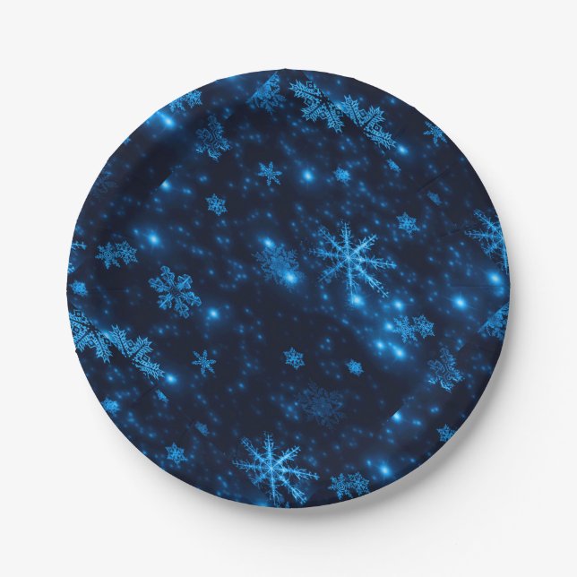 Deep Blue & Bright Snowflakes Paper Teller (Vorderseite)
