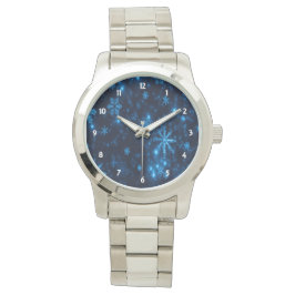 Deep Blue & Bright Snowflakes Unisex eWatch Armbanduhr