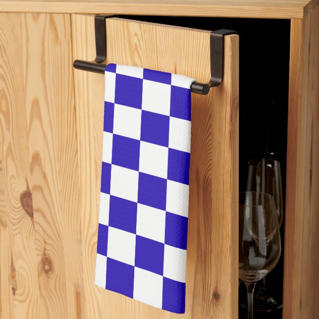 Deep blue checkered  geschirrtuch (Drittel gefaltet)