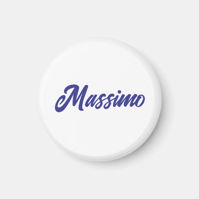 Deep Blue Color Plain Modern Own Name Calligraphy Magnet (Vorne)