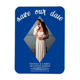 Deep Blue Diamond Foto Hochzeit Speichern Sie das  Magnet