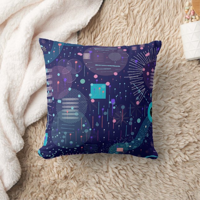 Deep Blue Dreams Abstract Art Kissen (Decke)