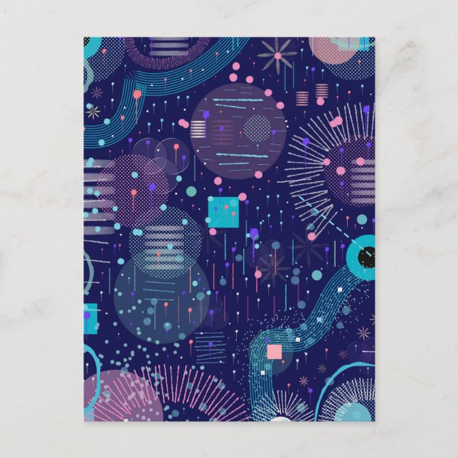 Deep Blue Dreams Abstract Art Postkarte (Vorderseite)