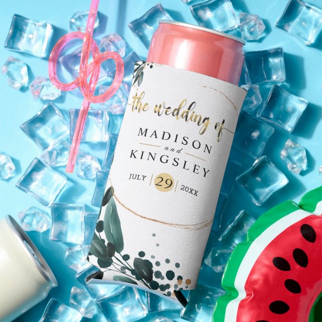 Deep Blue Floral Elegante Hochzeit im Herbst Selters Dosenkühler (In Situ Sommer)