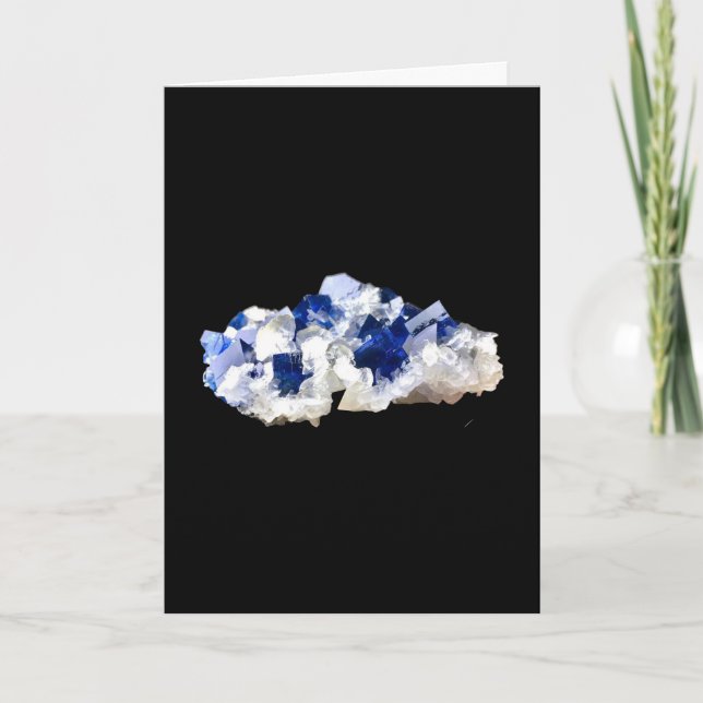 Deep Blue Fluorite Crystal & FlakeCalcite Hinzufüg Karte (Vorderseite)