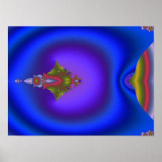 Deep Blue Fraktal Poster
